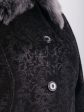 Черная дубленка с фигурными рельефами, цвет черный в интернет-магазине Фабрики Тревери