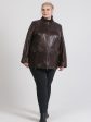 Демисезонная куртка из кожи, цвет коричневый в интернет-магазине Фабрики Тревери