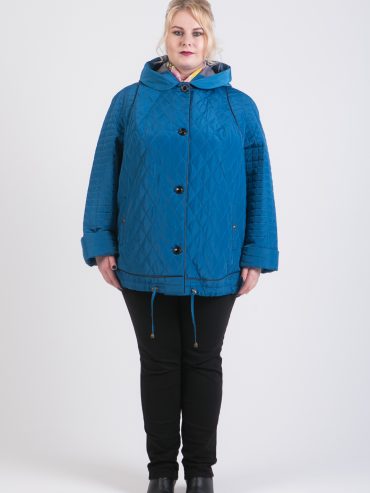 Демисезонная куртка из стежки, цвет бирюзовый в интернет-магазине Фабрики Тревери