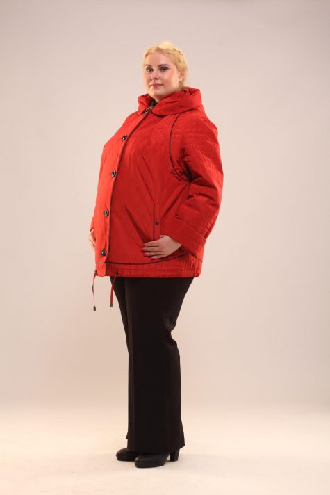 Демисезонная куртка из стежки, цвет красный в интернет-магазине Фабрики Тревери