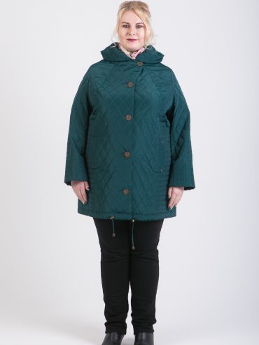 Демисезонная стеганная куртка, цвет зеленый в интернет-магазине Фабрики Тревери