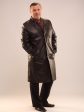 Длинное пальто из кожи, цвет черный в интернет-магазине Фабрики Тревери