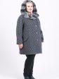 Драповое пальто с меховым капюшоном, цвет серый в интернет-магазине Фабрики Тревери