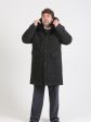Драповое пальто с меховым воротником, цвет черный в интернет-магазине Фабрики Тревери