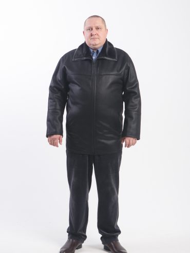 Дубленка на молнии с воротником, цвет черный в интернет-магазине Фабрики Тревери