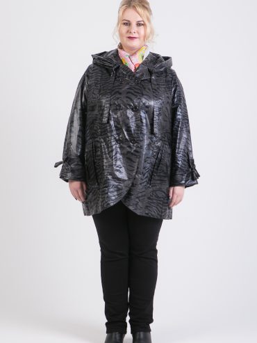 Двубортный плащ с воротником, цвет серебристый в интернет-магазине Фабрики Тревери