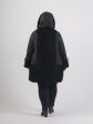 Комбинированное пальто из плащевки и каракуля, цвет черный в интернет-магазине Фабрики Тревери