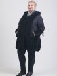 Комбинированное пальто из стежки и каракуля, цвет черный в интернет-магазине Фабрики Тревери