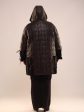 Комбинированное пальто из стежки и меха, цвет черный в интернет-магазине Фабрики Тревери