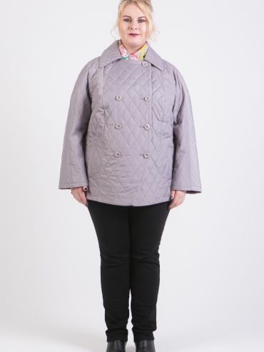 Короткая стеганая куртка, цвет серый в интернет-магазине Фабрики Тревери