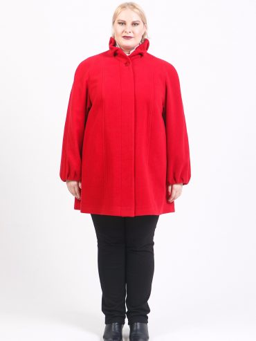 Короткое пальто со стойкой, цвет красный в интернет-магазине Фабрики Тревери