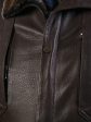 Кожаная куртка на овчине, цвет темно-коричневый в интернет-магазине Фабрики Тревери