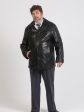 Куртка из кожи на пуговицах, цвет черный в интернет-магазине Фабрики Тревери