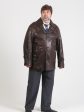 Куртка из кожи на пуговицах, цвет коричневый в интернет-магазине Фабрики Тревери