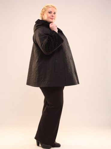 Куртка трапеция из стежки, цвет черный в интернет-магазине Фабрики Тревери