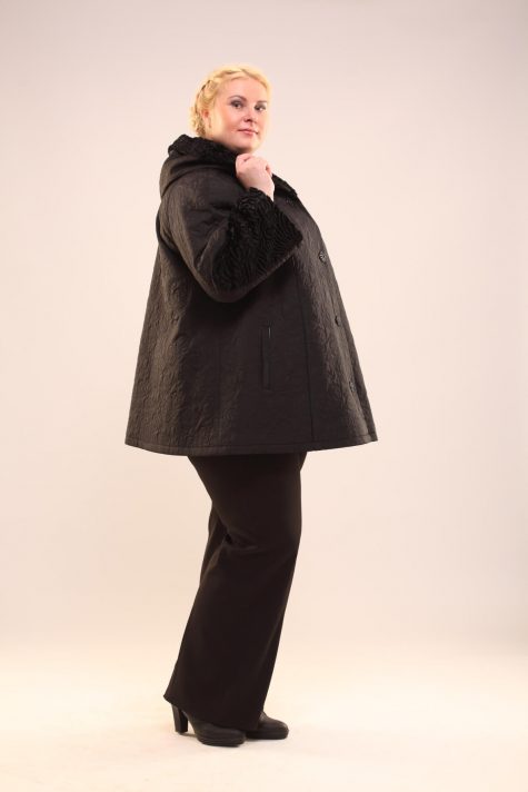 Куртка трапеция из стежки, цвет черный в интернет-магазине Фабрики Тревери