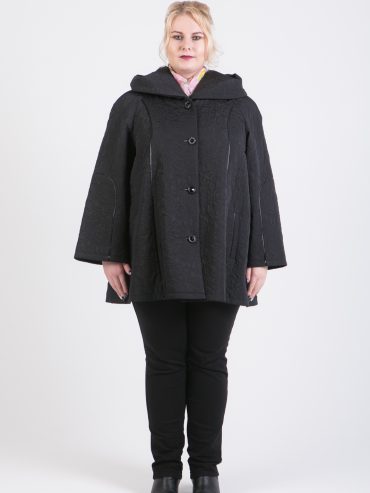 Куртка трапеция из стежки, цвет черный в интернет-магазине Фабрики Тревери