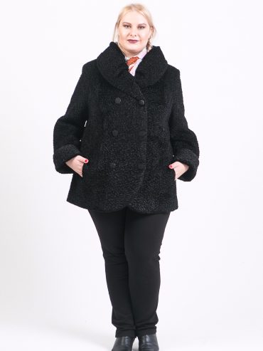 Меховой жакет из каракуля, цвет черный в интернет-магазине Фабрики Тревери