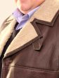 Мужская дубленка на пуговицах, цвет коричневый в интернет-магазине Фабрики Тревери