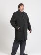 Мужское комбинированное пальто из драпа и стежки, цвет черный в интернет-магазине Фабрики Тревери