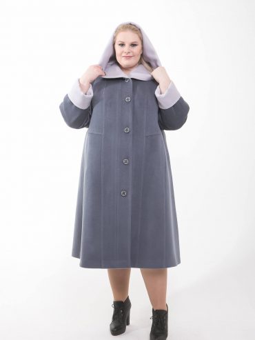 Пальто из двухцветного драпа, цвет серый в интернет-магазине Фабрики Тревери