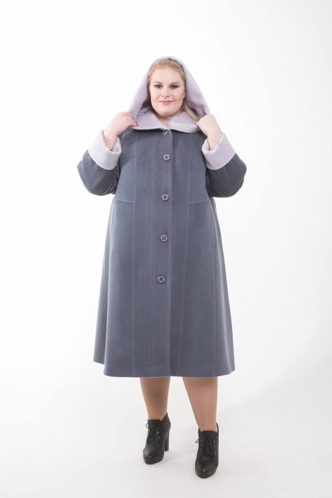 Пальто из двухцветного драпа, цвет серый в интернет-магазине Фабрики Тревери