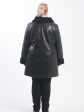 Пальто из эко-кожи с каракулем, цвет черный в интернет-магазине Фабрики Тревери