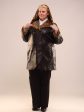 Пальто из кожи с леопардовой отделкой, цвет черный в интернет-магазине Фабрики Тревери