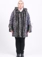 Пальто из меха и плащевки, цвет серый в интернет-магазине Фабрики Тревери