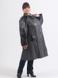 Пальто из натуральной кожи двух цветов, цвет черный в интернет-магазине Фабрики Тревери