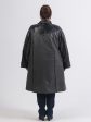 Пальто из натуральной кожи двух цветов, цвет черный в интернет-магазине Фабрики Тревери