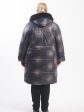 Пальто из плащевки с мехово отделкой, цвет сиреневый в интернет-магазине Фабрики Тревери