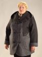 Пальто из стежки и драпа, цвет серый в интернет-магазине Фабрики Тревери