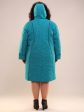 Пальто из стежки с чернобуркой, цвет бирюзовый в интернет-магазине Фабрики Тревери