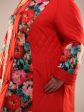 Пальто из стежки с плащевкой, цвет красный в интернет-магазине Фабрики Тревери
