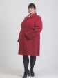 Пальто прямого силуэта из драпа, цвет красный в интернет-магазине Фабрики Тревери