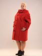Пальто с воротником и пристегивающимся капюшоном, цвет красный в интернет-магазине Фабрики Тревери