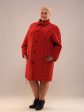 Пальто с воротником и пристегивающимся капюшоном, цвет красный в интернет-магазине Фабрики Тревери