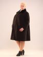 Пальто трапеция с каракулевым воротником, цвет черный в интернет-магазине Фабрики Тревери