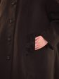 Пальто трапеция с каракулевым воротником, цвет черный в интернет-магазине Фабрики Тревери