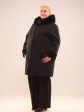 Прямое пальто с капюшоном, цвет черный в интернет-магазине Фабрики Тревери