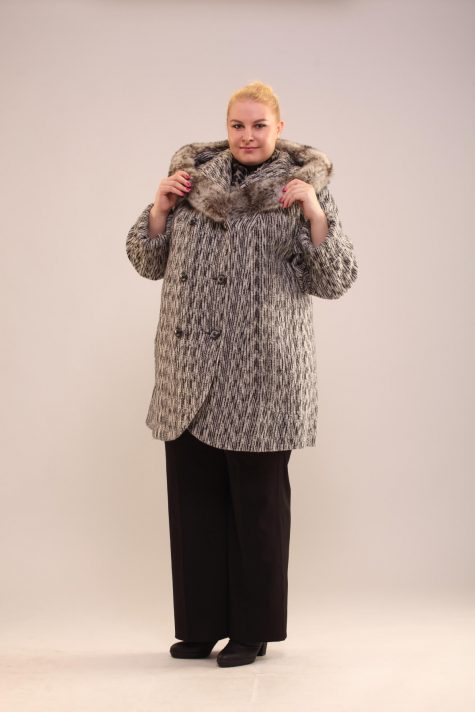 Прямое пальто с капюшоном, цвет серый в интернет-магазине Фабрики Тревери