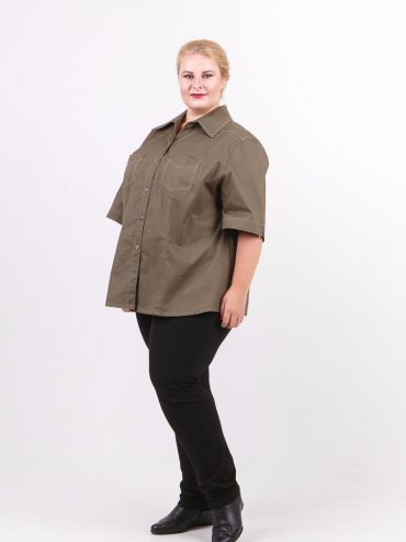 Туника на лето из хлопка, цвет хаки в интернет-магазине Фабрики Тревери