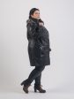 Женская пехора с песцом по капюшону, цвет черный в интернет-магазине Фабрики Тревери