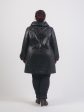 Женская пехора с песцом по капюшону, цвет черный в интернет-магазине Фабрики Тревери