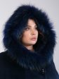 Зимнее пальто из Альпаки с енотом, цвет синий в интернет-магазине Фабрики Тревери