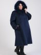 Зимнее пальто из Альпаки с енотом, цвет синий в интернет-магазине Фабрики Тревери