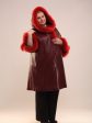 Зимнее пальто трапеция из кожи, цвет бордовый в интернет-магазине Фабрики Тревери