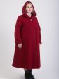 Длинное пальто из драпа варенка, цвет бордовый в интернет-магазине Фабрики Тревери