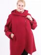 Пальто из драпа варенка, цвет бордовый в интернет-магазине Фабрики Тревери